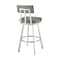 Armen Living Jinab Swivel Bar Stool in Brushed Stainless Steel with Gray Faux Leather 840254335295 - alternate 4